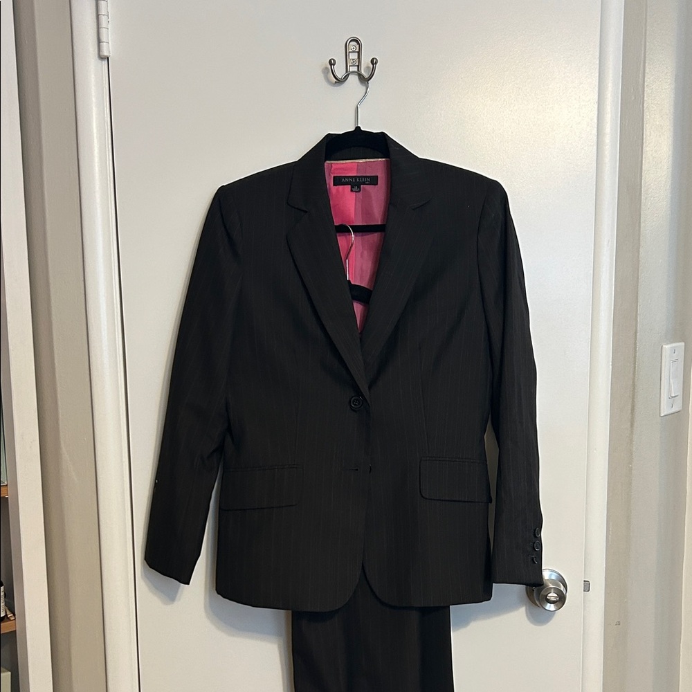 Anne Klein Black Suit with Pink Lining